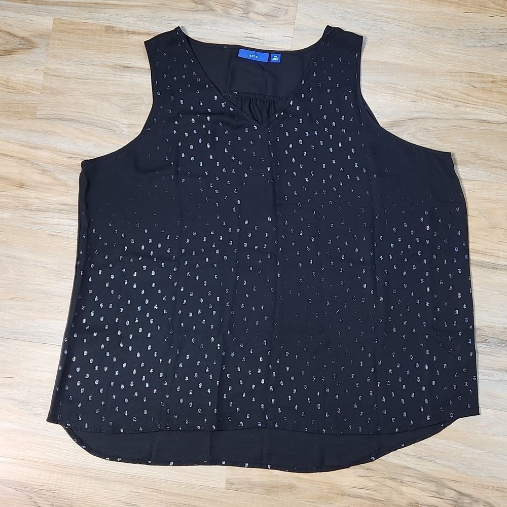 🔺️Apt 9 Black Vneck Sleeveless Top Size 2X